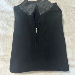 Bruno Ferraro Black and Gray Half-Zip Sweater